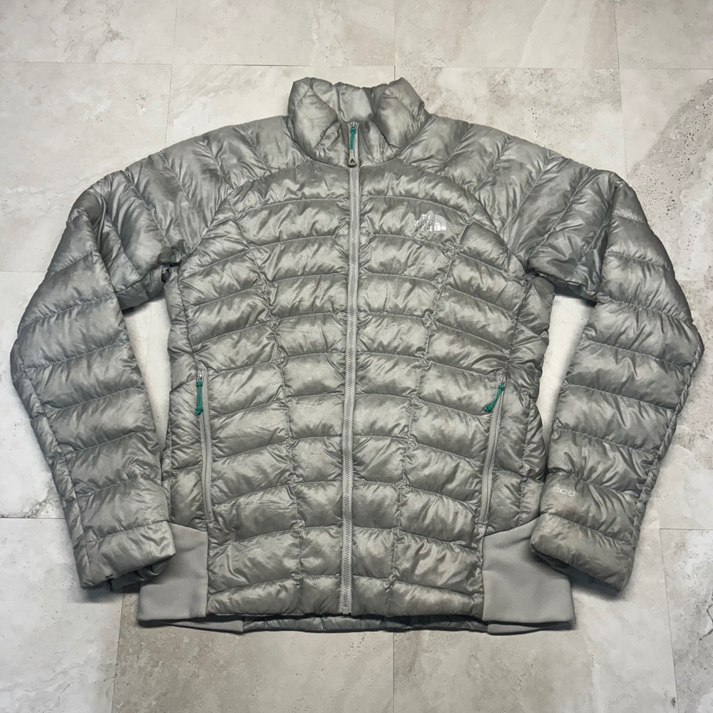 The North Face 800 Fill Down Puffer Jacket Summit Series Silver Womens M Quilted